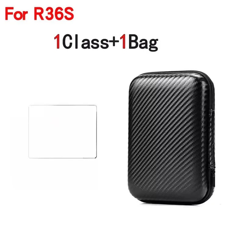For R36S/R35XX Game Console Storage Bag EVA Hard Portable Protective Case Accessories R36S Silicone Cover Screen Protector Film