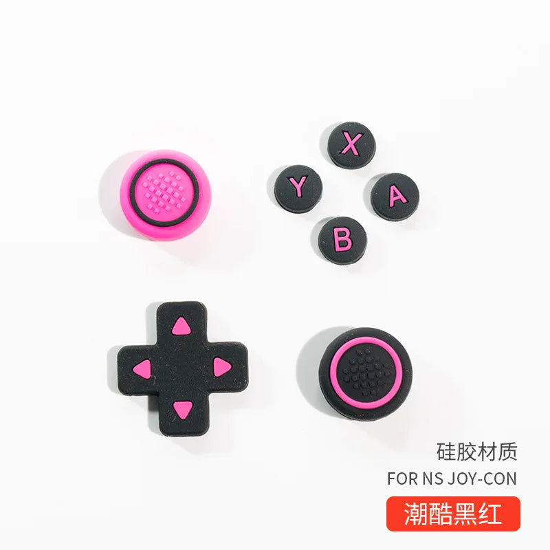 Soft Silicone Rubber Joystick Caps and DPad Cover for Nintendo Switch OLED For NS Controller Thumb Button Case ABXY