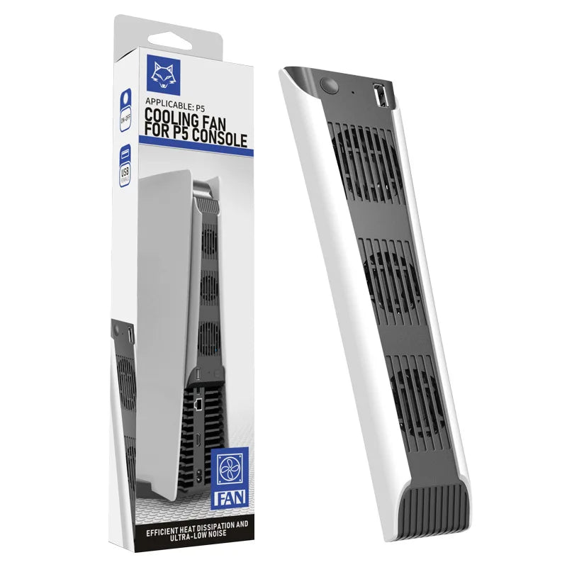 For PS5 Console External Host Cooling Fan Vertical Stand External Host Cooling Fan for Play Station PS5 Game Host Accessories