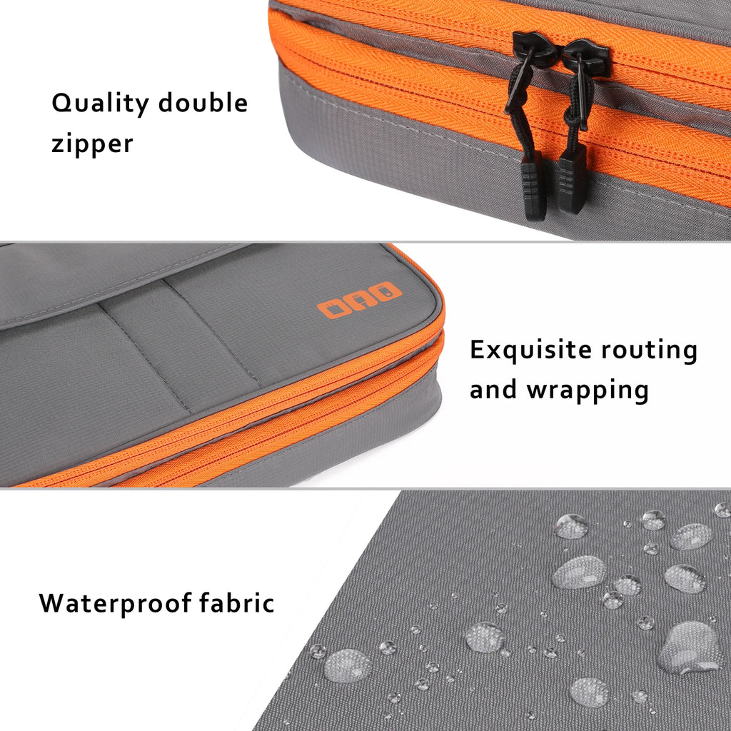 Double Layers Large Capacity Travel Electronic Accessories O