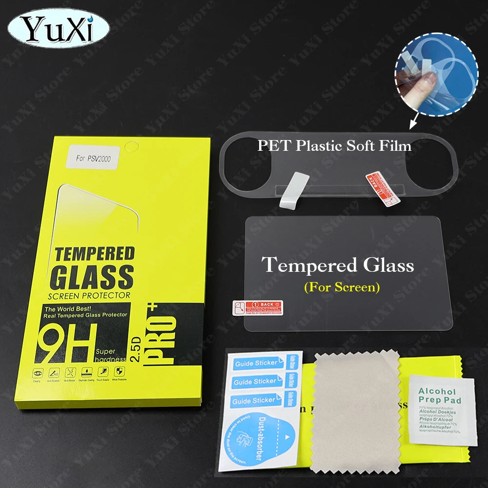 for PSV 2000 Clear Crystal Protective Case Top Bottom PET Protection Films For PS Vita 2000 Transparent Housing Cover Case