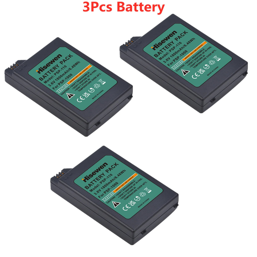 PSP-110 PSP-1005 Replacement Lithium Batteries for Sony PlayStation Portable Console PSP-1000 Gamepad Battery/Charger