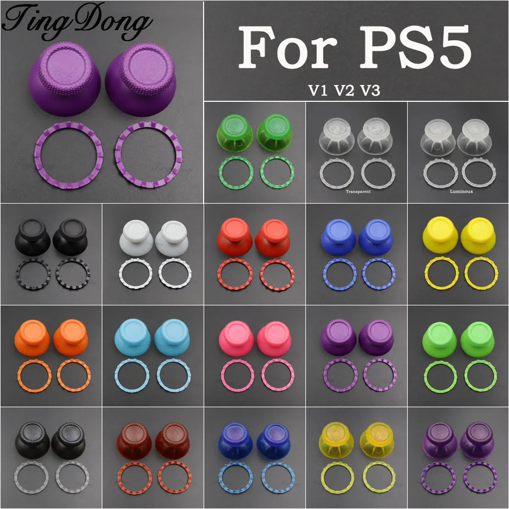 1/2/3Set 3D Joystick Thumbstick Caps & Accent Rings For PS5 