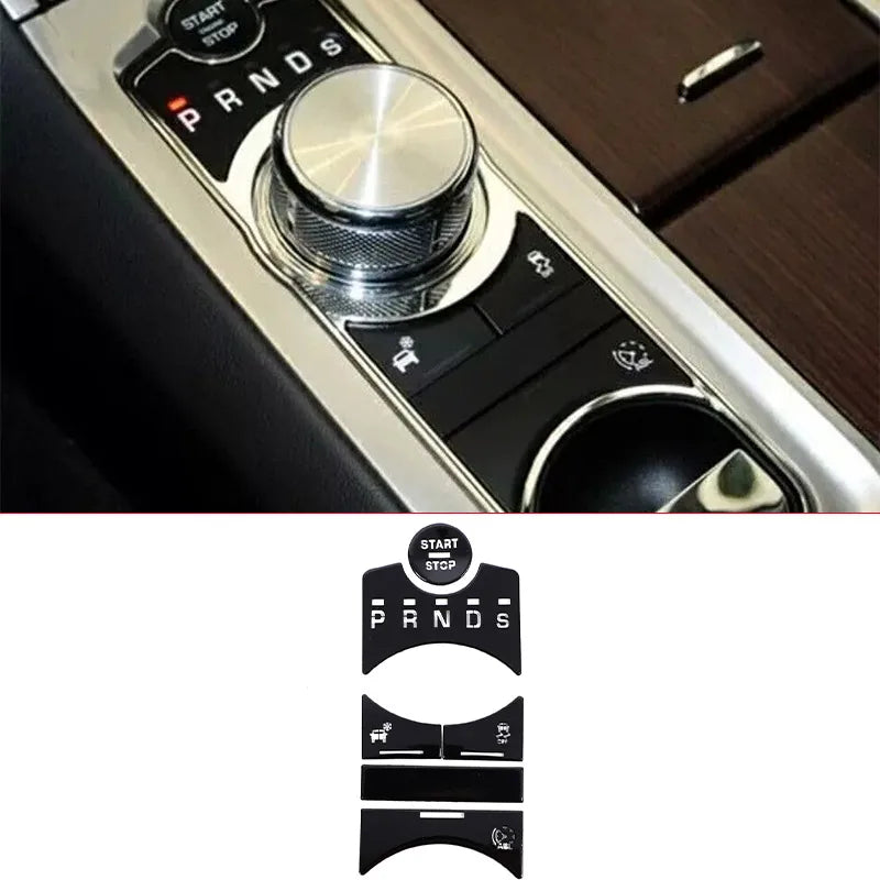 For Jaguar XF XJ 2010-2019 Black Button Stickers Black Covers For Jaguar Car Accessories Interior AC Gear Switch Repair Decals
