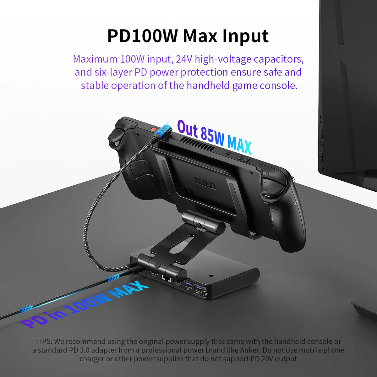 100W Switch 2 Docking Station with Dual Cooling Fan 4K 60Hz 