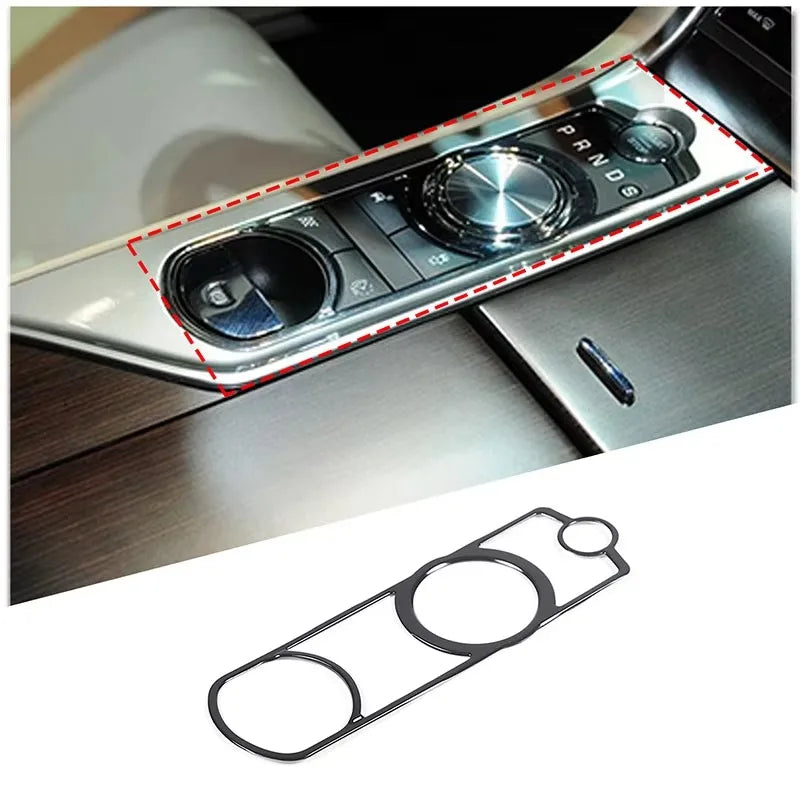 For Jaguar XJ XF 2010-2019 Stainless Steel Black Car Center Gear Multimedia Button Switch Sticker Car Decoration Accessories