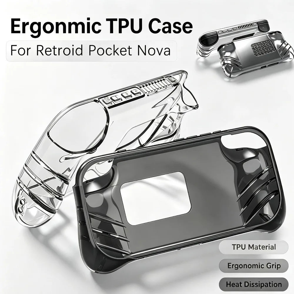 For Retroid Pocket Nova Clear Protective Case Ergonomic Grip