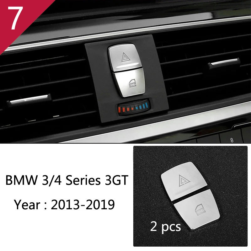 For BMW 3 4 Series 3GT F30 F32 F34 Car Styling interior Gearshift AC CD button Panel Door Armrest Decoration Cover Trim Sticker
