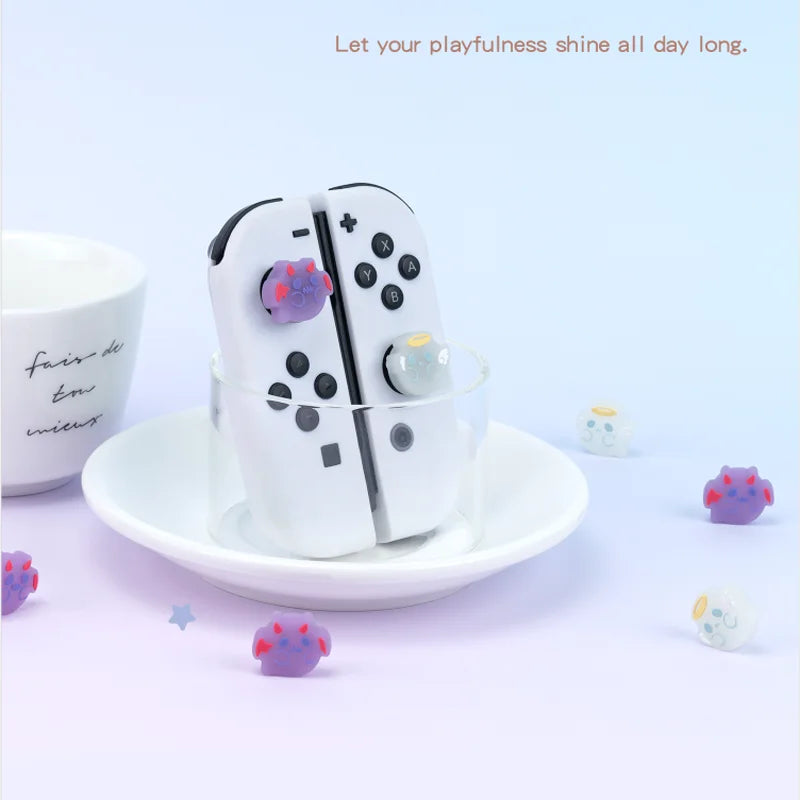 Luminous Angel Ghost Silicone Soft Thumb Stick Grip Cap Joys