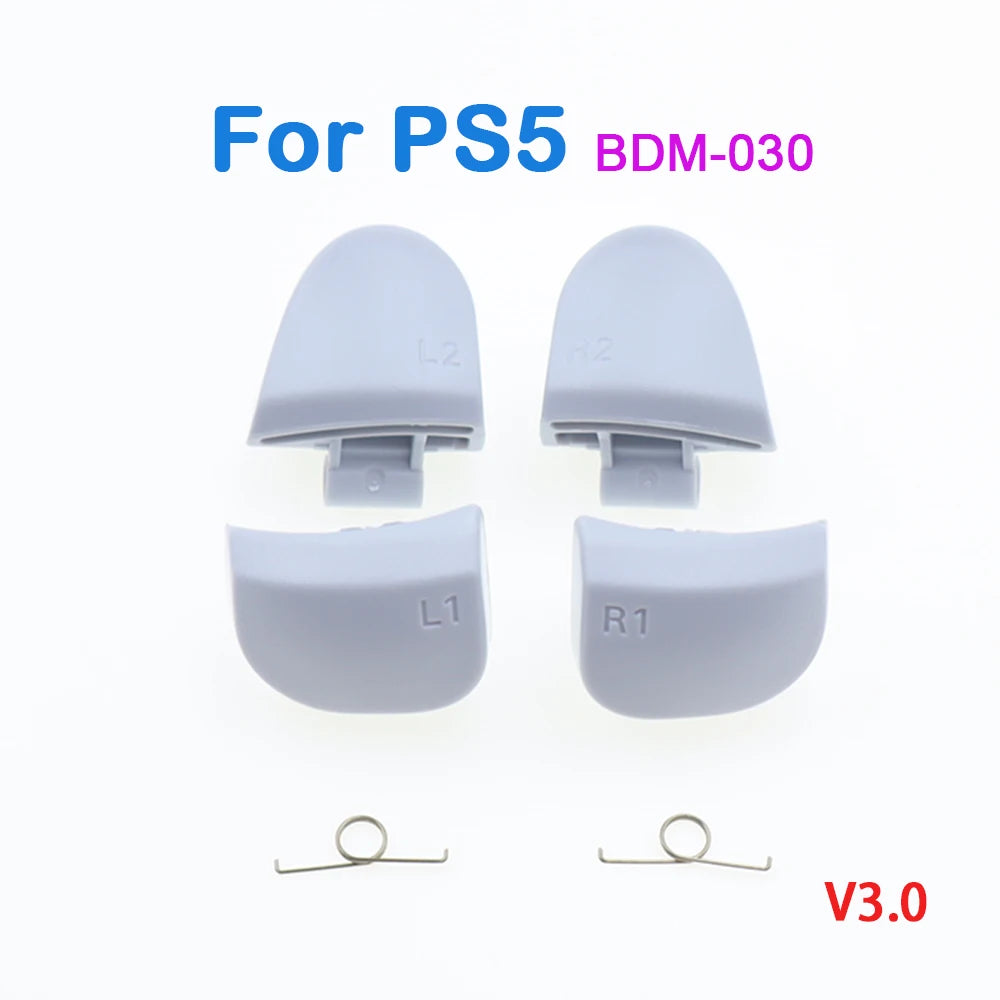 1/2/10Set BDM-010 BDM-020 BDM-030 Black White R1 L1 R2 L2 Game Trigger Buttons with Spring For PS5 V1.0 V2.0 V3.0 Controller