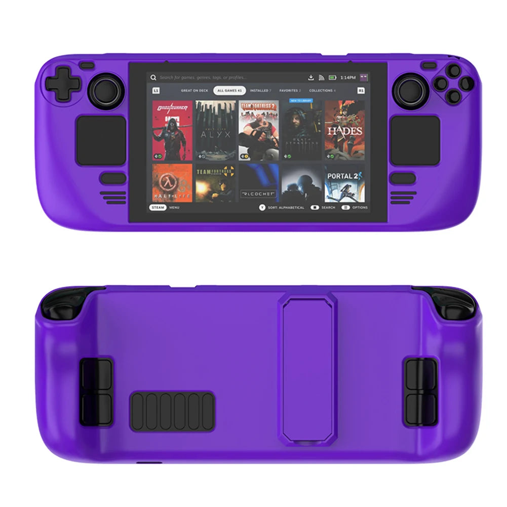 for Steam Deck Game Console Protection Cover with Stand Soft Protective Shell with Bracket Durable Game Console Protective Cover