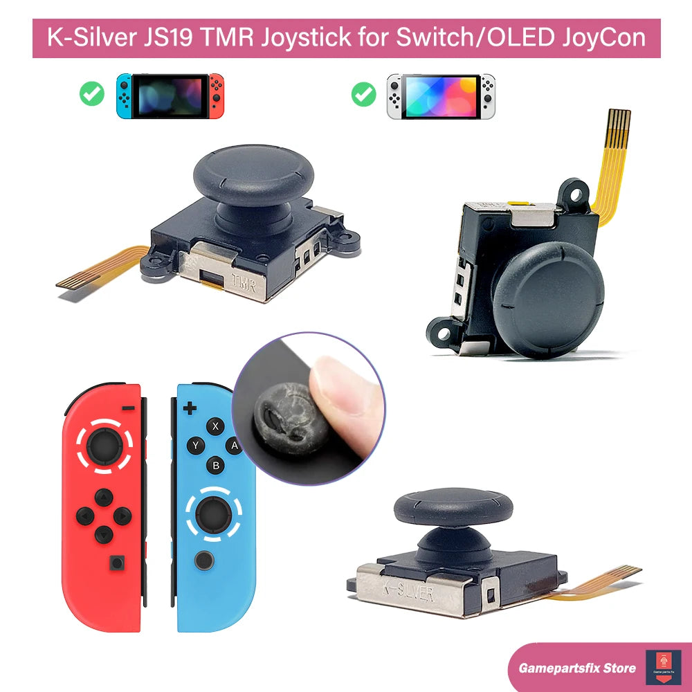 2/4/10pcs K-Silver JS19 TMR Joystick for Nintendo Switch NS 