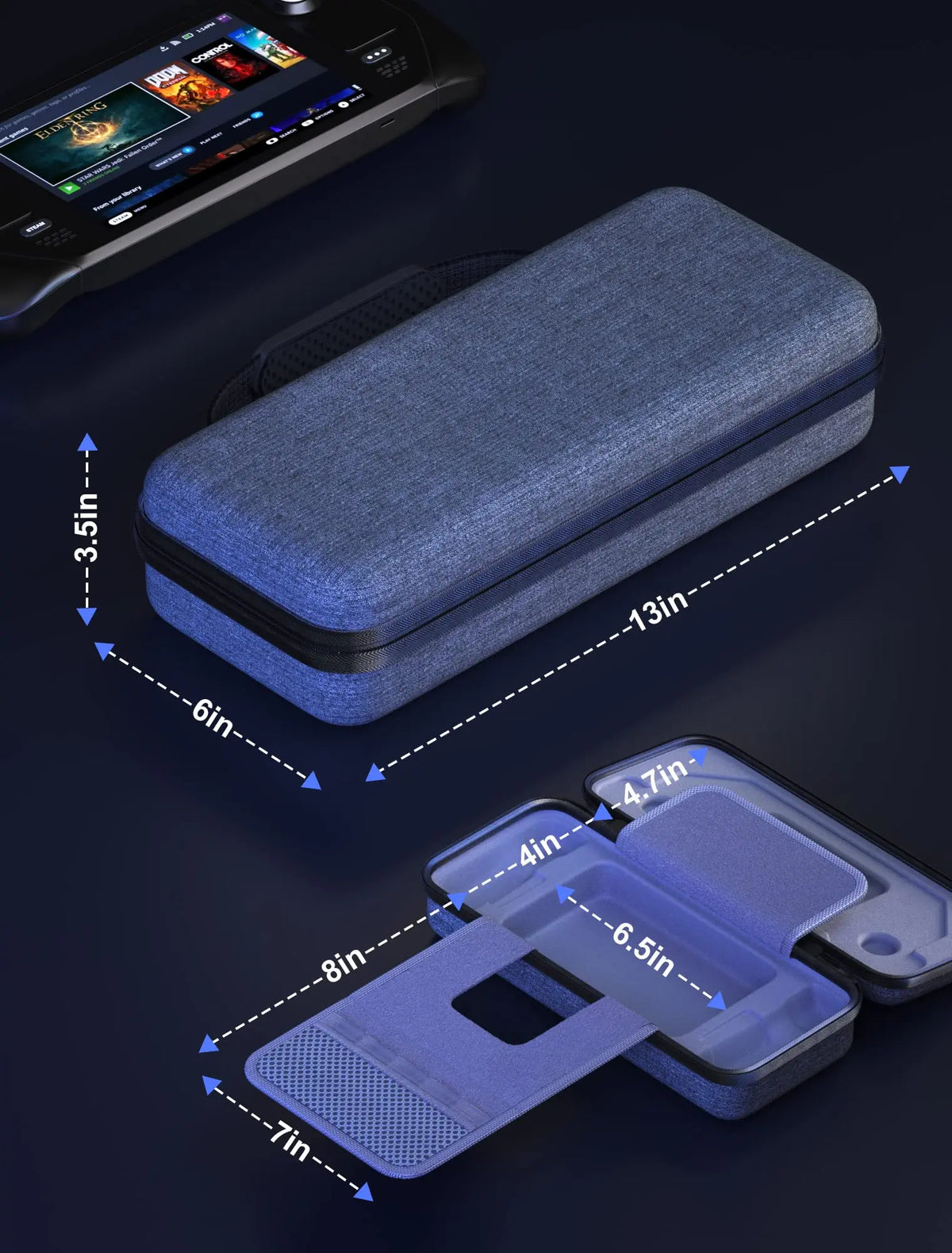 Carrying Case for Steam Deck Game Console Portable Storage B