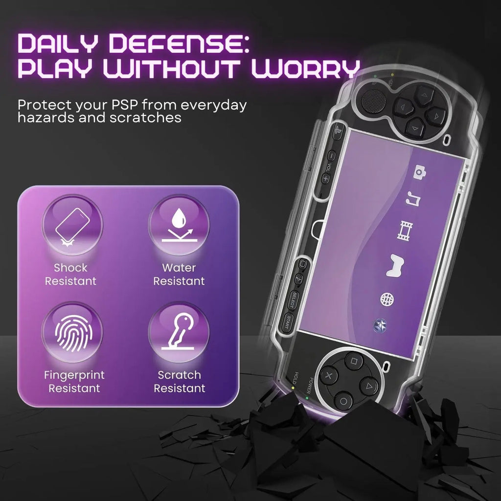 Clear Hard Case for PSP - Full Cover Protector with Clear Di