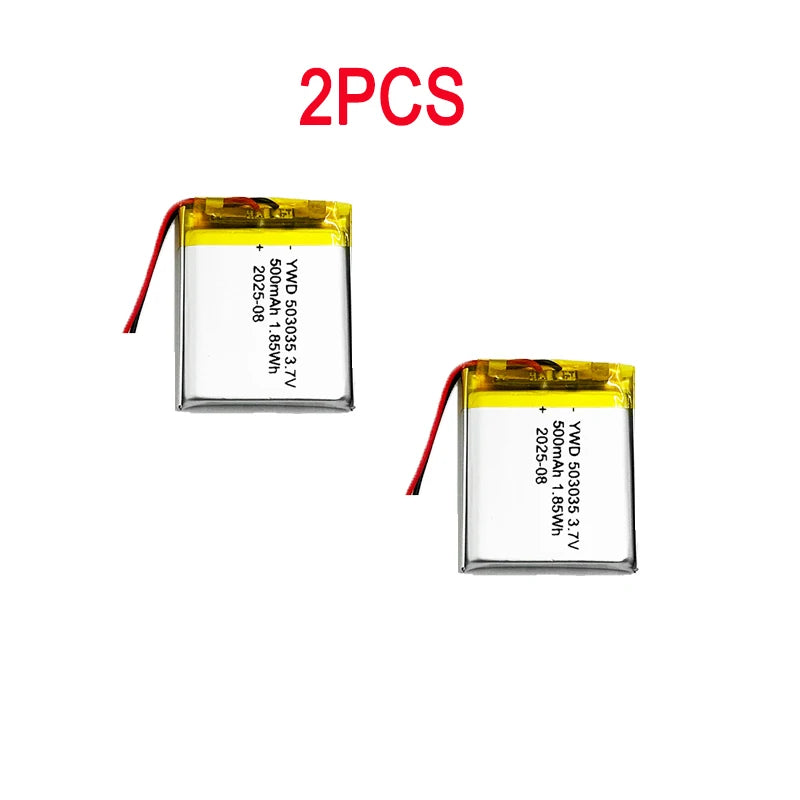 Rechargeable 503035 Li-Polymer Battery 3.7V 500mAh Replacement for Car Recorder VR Player MP3 DVD GPS Navigation System
