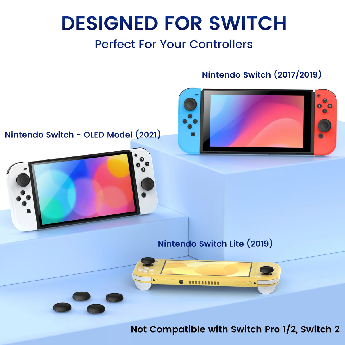 Thumb Grip Analog Replacement Caps For Nintendo Switch(2017/