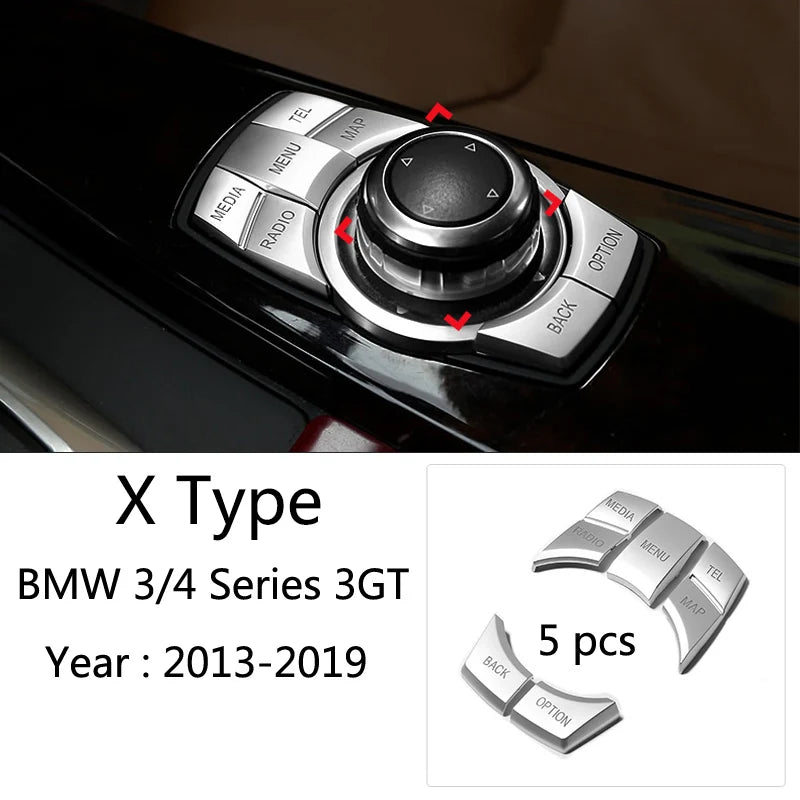 Chrome Car Styling CD Panel Switch Button Cover Sticker Trim For BMW 3 4 Series F30 F32 F34 F35 F36 320i 318i Inner Accessories