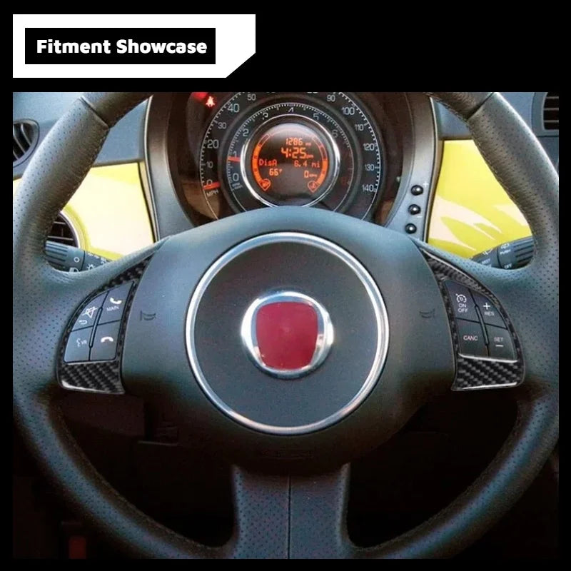 Carbon Fiber Steering Wheel Button Trim Cover Stickers For F