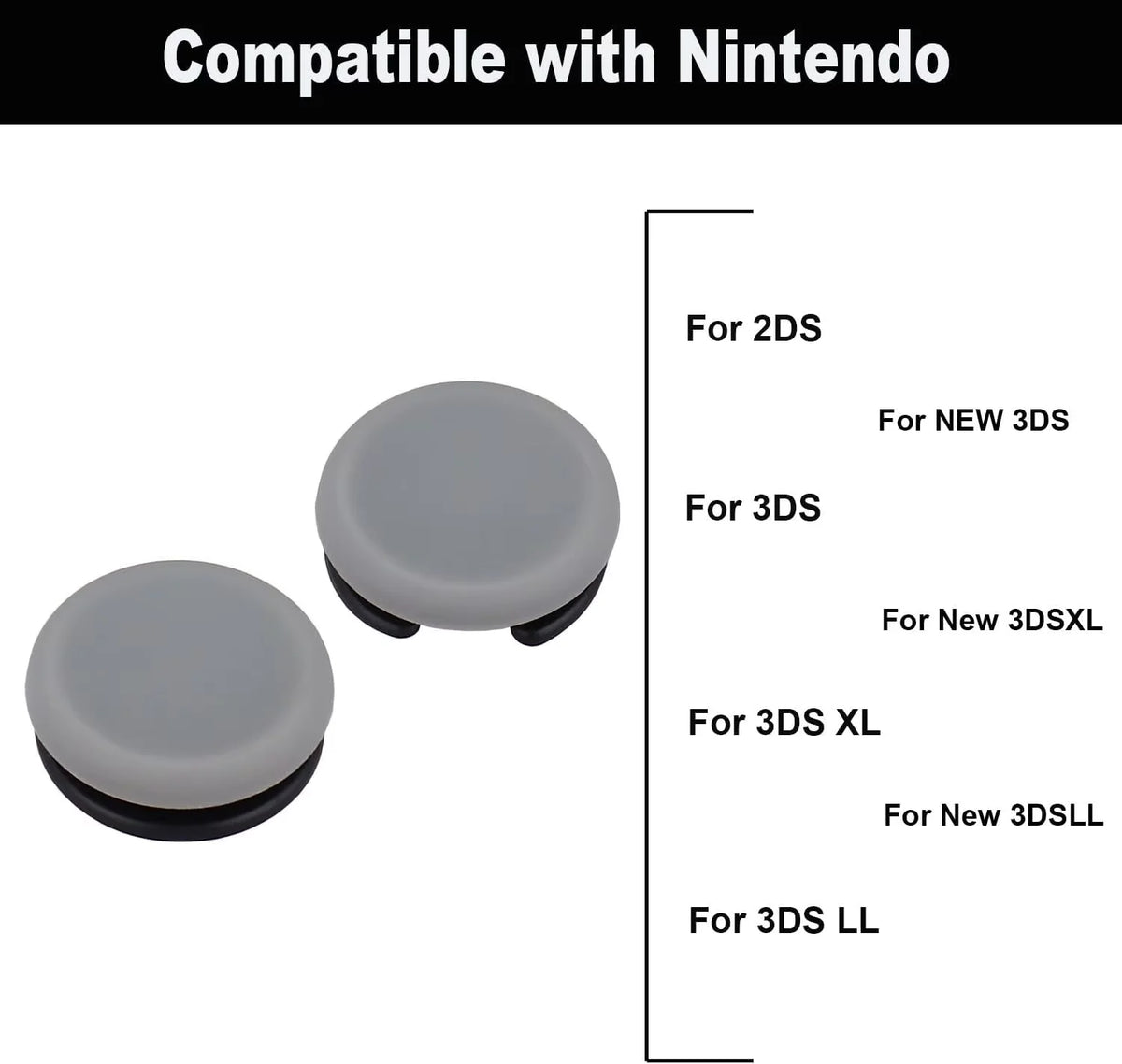 Analog Stick Cap Replacement 2Pcs for Nintendo 2DS 3DS 3DSXL