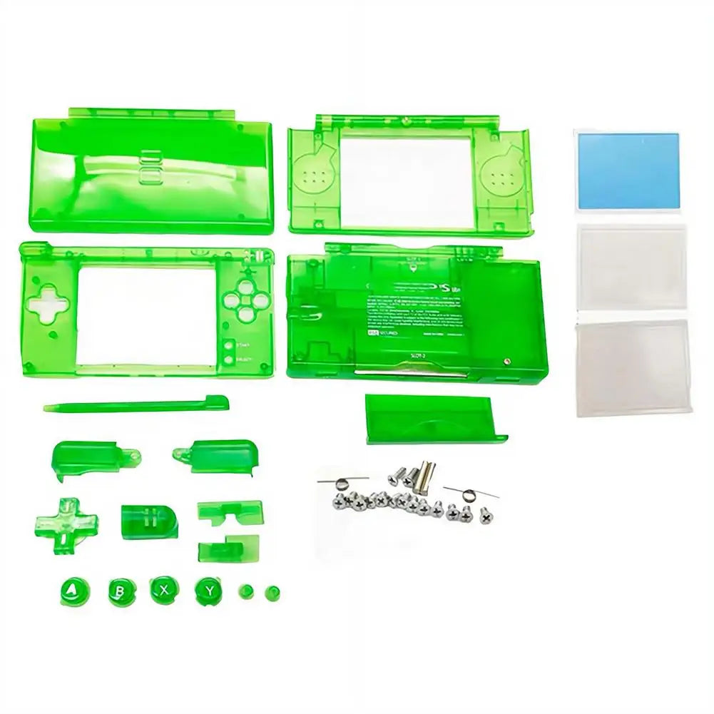 For Nintendo NDSL DS Lite Console Full Replacement Housing Shell Housing Case Cover with Buttons Screws Kit Transparent 1Set