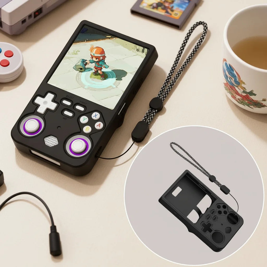 For R36 Ultra Silicone Protective Case Handheld Gaming Conso
