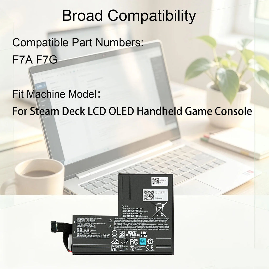 New F7A F7G Handheld Gaming Console Battery For Valve Steam 
