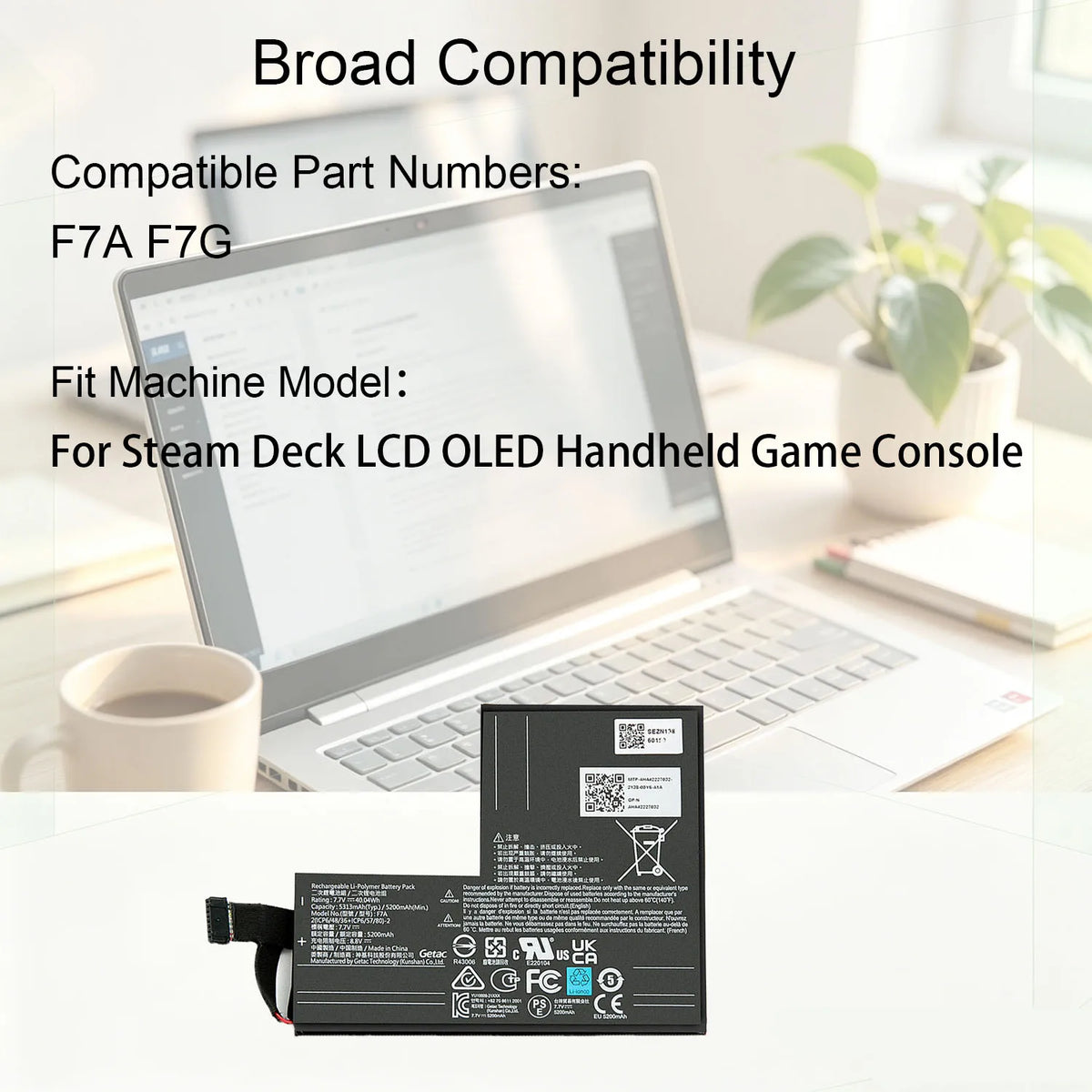 New F7A F7G Handheld Gaming Console Battery For Valve Steam 