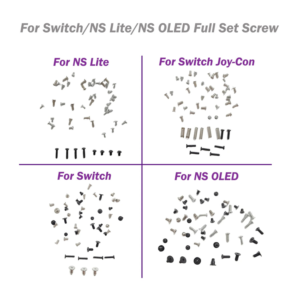 1-5sets for Switch for NS Lite for NS OLED Full Set Screw Re