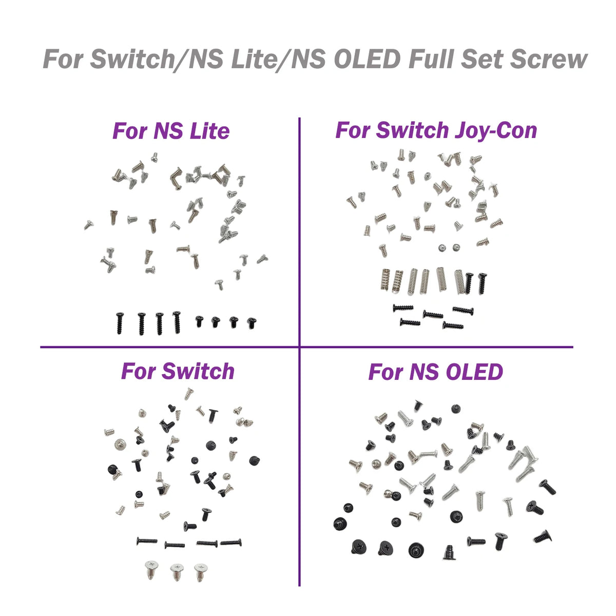 1-5sets for Switch for NS Lite for NS OLED Full Set Screw Re