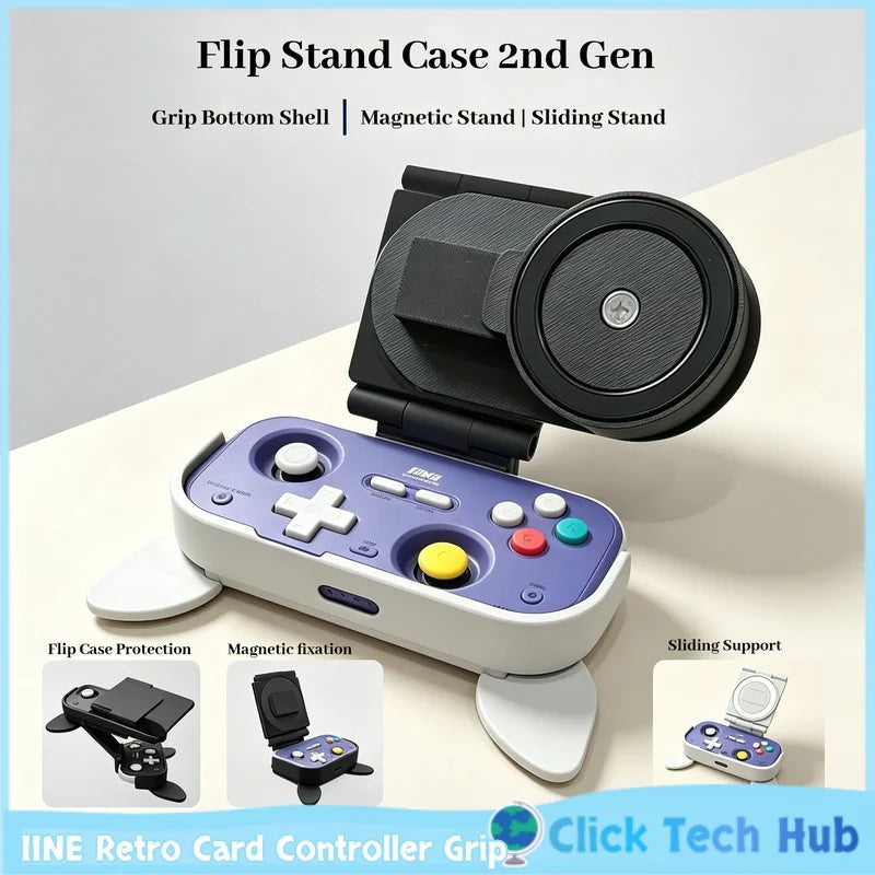 IINE Retro Card Controller Grip Magnetic Foldable Stand Damp
