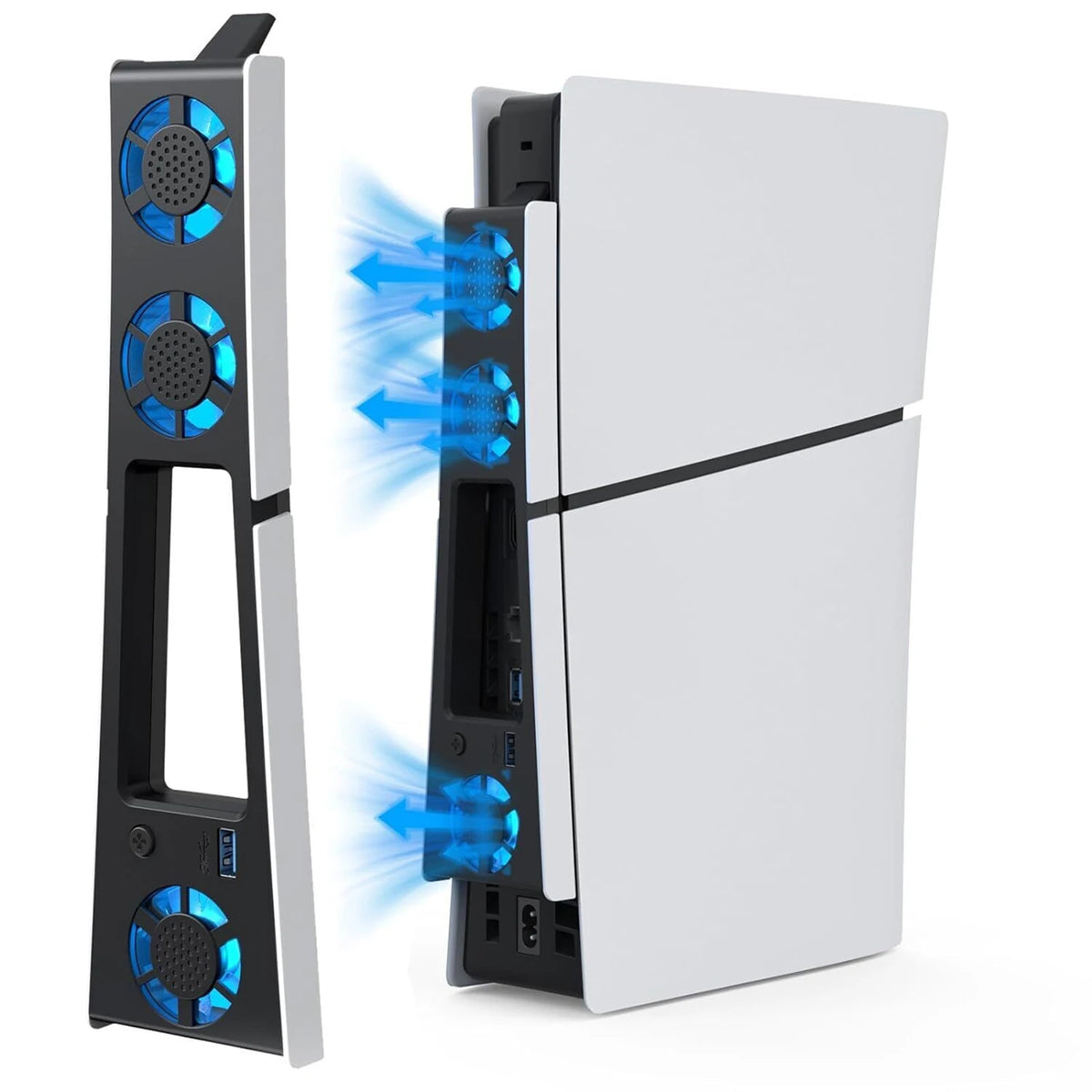 For PS5 Slim Silent Enhanced Cooling Fan 2 Gears Efficient C