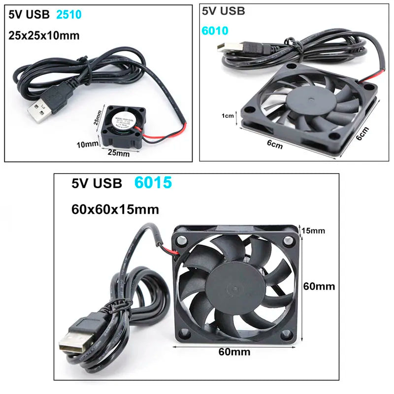 2510 8010 6010 6015 6025 6CM 8CM 60x60x25mm 80x80x10mm DC 5V