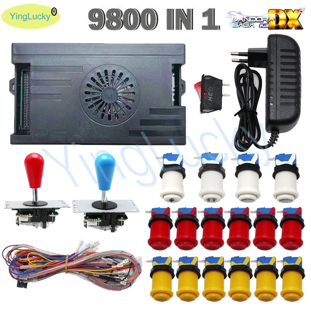 9800 In 1 Arcade Kit Pandora Saga Box DX2 Arcade Buttons Mame 5 Pin Joystick American Style Push Button Arcade Game Console