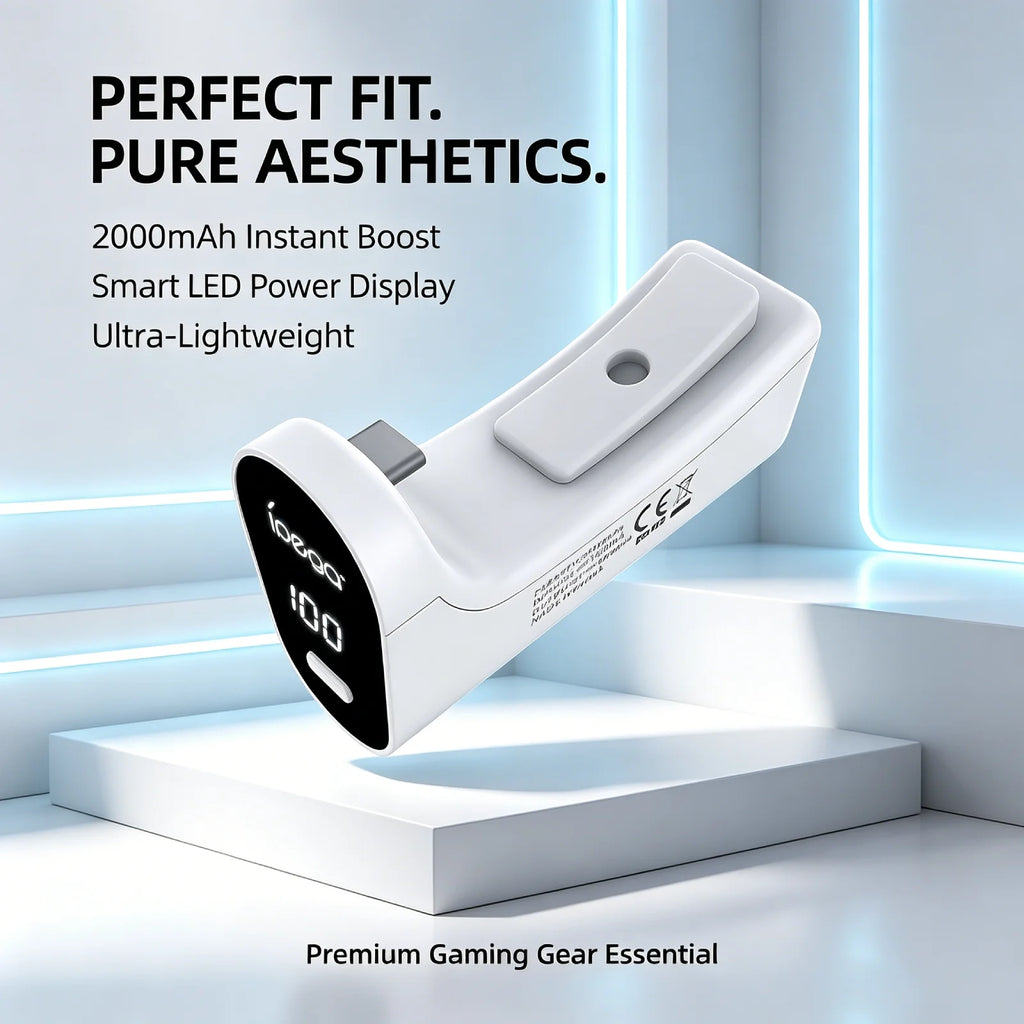 For PS5 Controller 2000mAh Type C Battery LED Display Play a