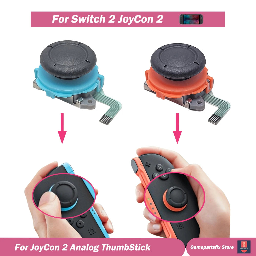 1/2pcs Blue Orange Thumbstick for Nintendo Switch 2 JoyCon 2
