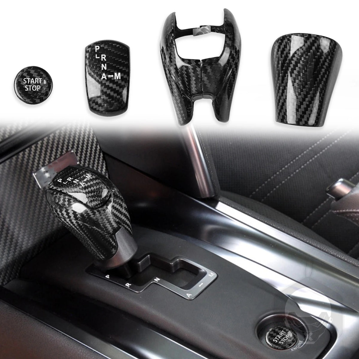 For Nissan GTR R35 2008-2015 Accessories Real Carbon Fiber Car Interior Gears Shift Cover Start Button Trim Sticker