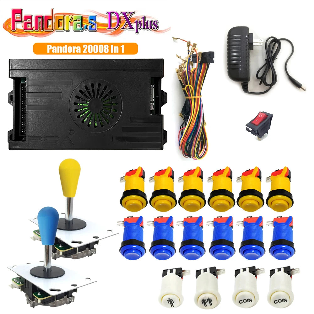 Pandora Saga Box DX Plus 20008 In 1 DIY Kit 5Pin Joystick Happ Style Push Button Arcade Game Console Cabinet for Bartop Machine