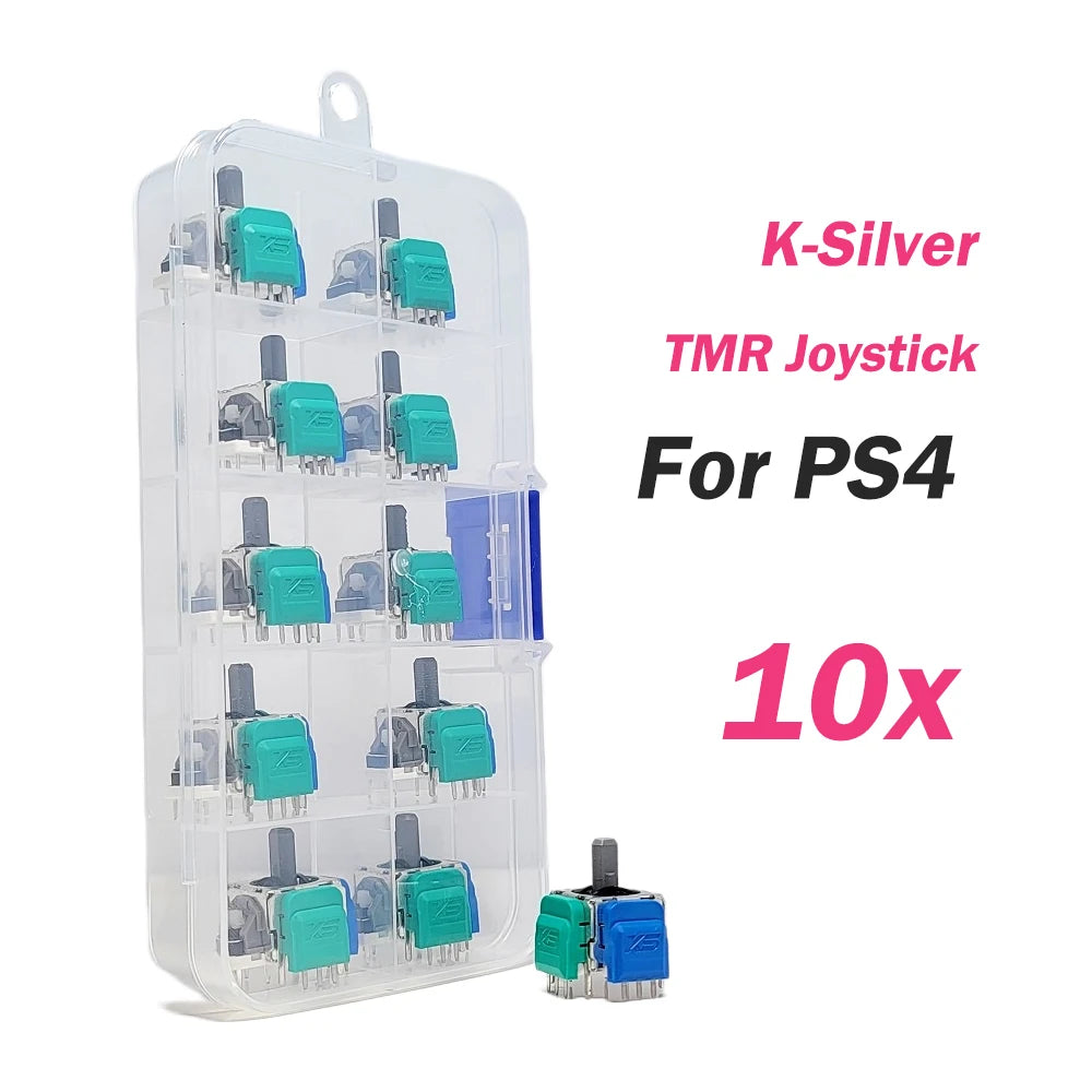 2/10pcs K-Silver JS13 PRO+ TMR Joystick for PS4 DUALSHOCK 4 Analog Stick Hall Joystick No Drift Replacement Thumbstick Grip Cap