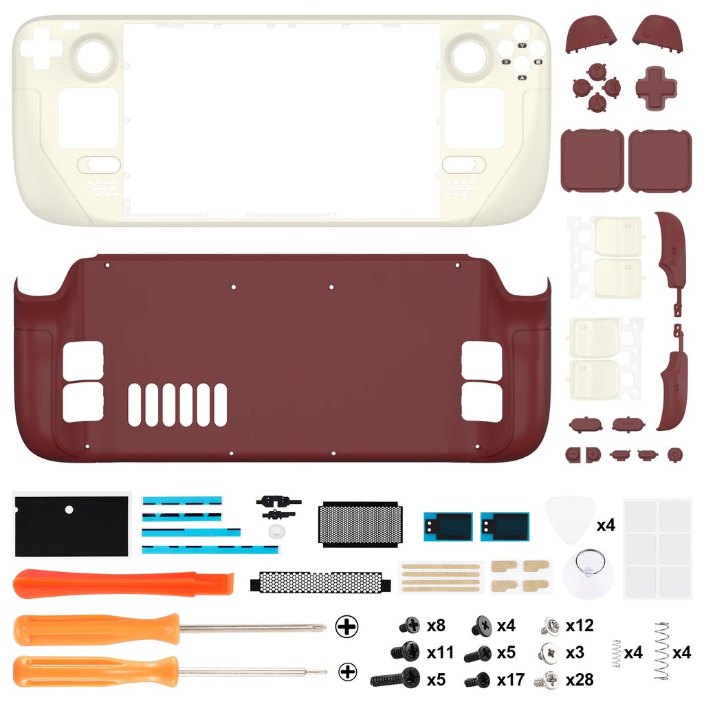 eXtremeRate Replacement Housing Shell Set for Steam Deck LCD Faceplate Back Plate Shell with Buttons - Classic Series