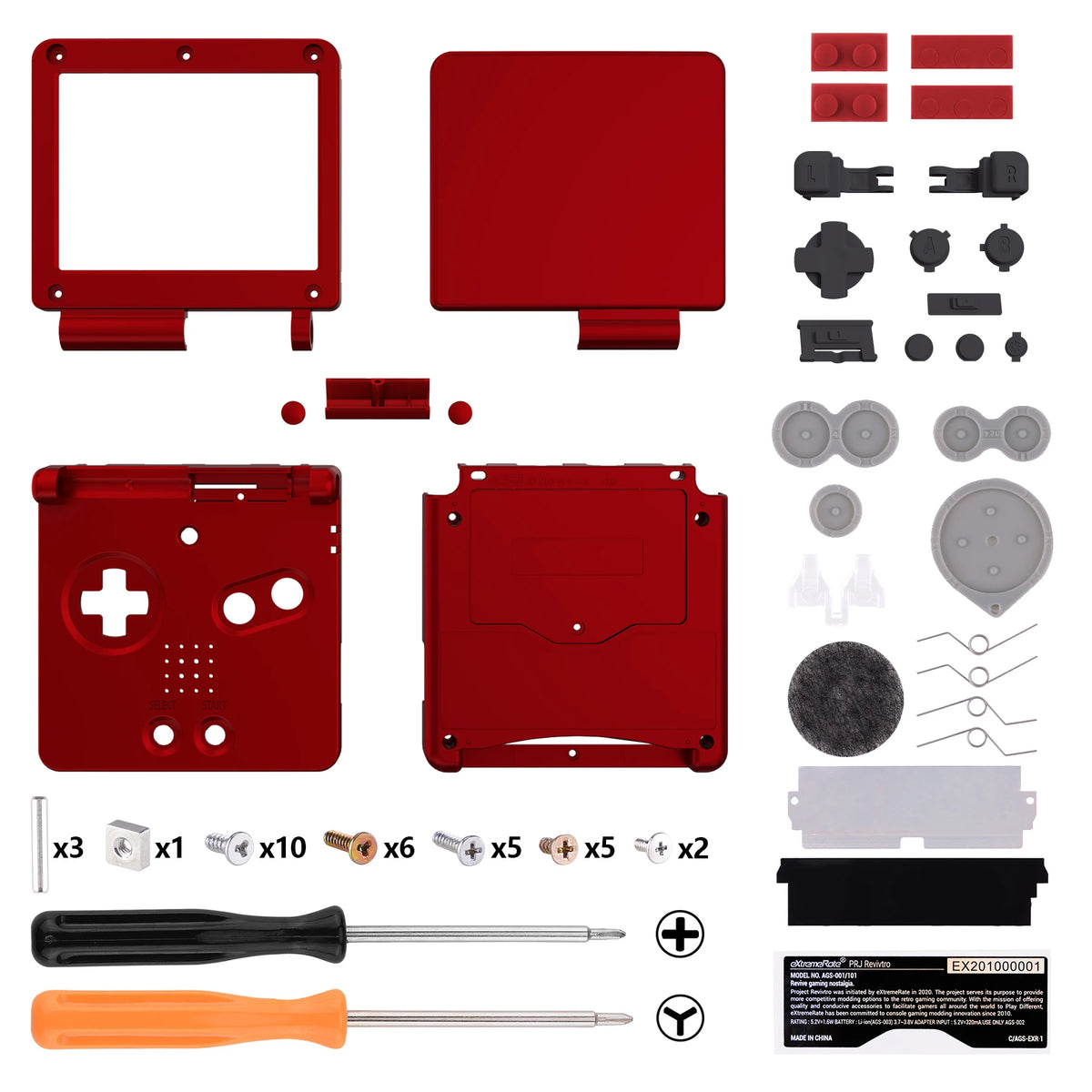 eXtremeRate IPS Ready Upgraded Custom Replacement Housing Shell for Gameboy Advance SP GBA SP for IPS & Standard LCD