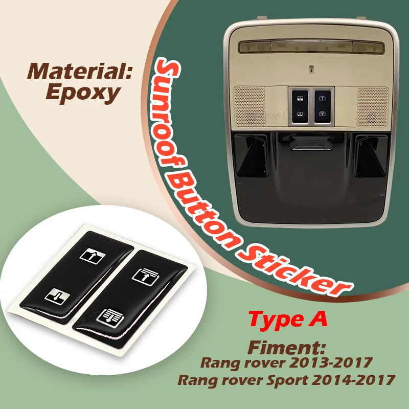 Sunroof Button Repair Sticker Kit For Range Rover Sport Vela