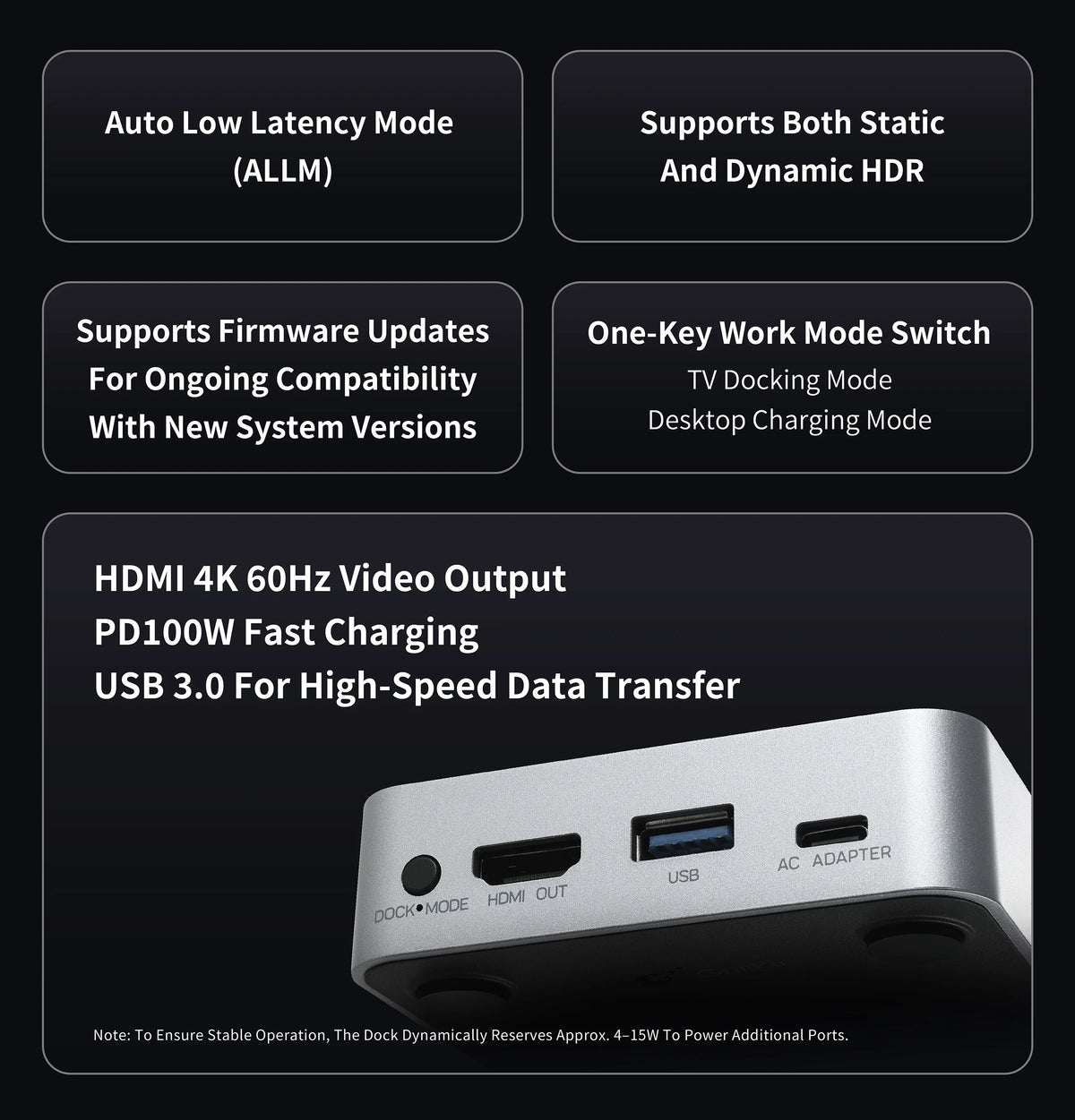 GuliKit Dock Station for Nintendo Switch 2 / Switch 4K 60Hz 