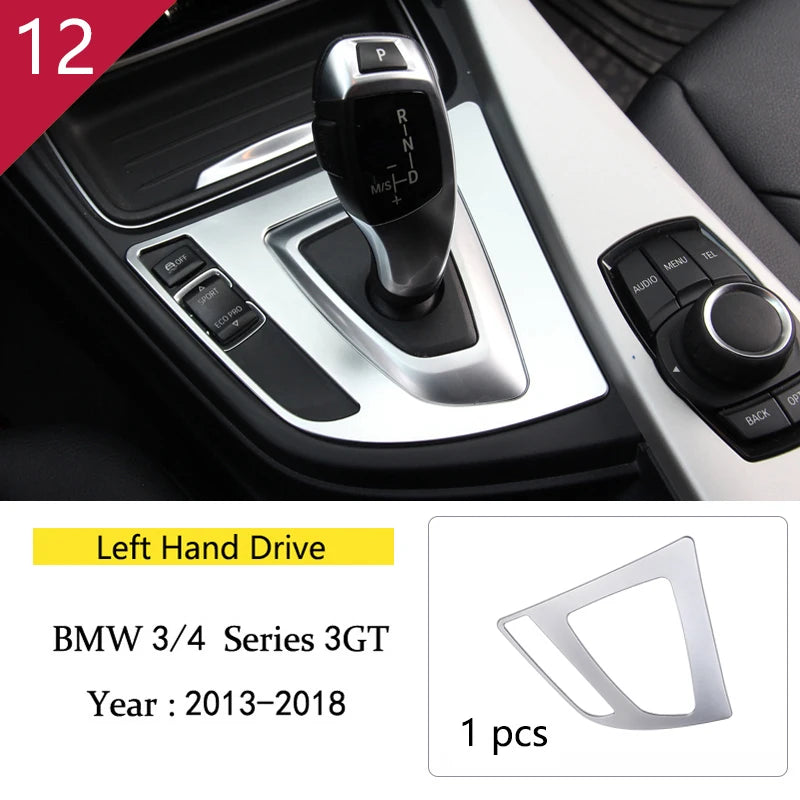 For BMW 3 4 Series 3GT F30 F32 F34 Car Styling interior Gearshift AC CD button Panel Door Armrest Decoration Cover Trim Sticker