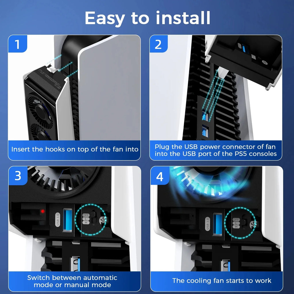 for PS5 disc version and digital version console cooling fan