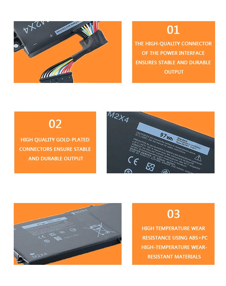6GTPY H5H20 Laptop Battery For DELL XPS 15 9570 9560 7590 Fo