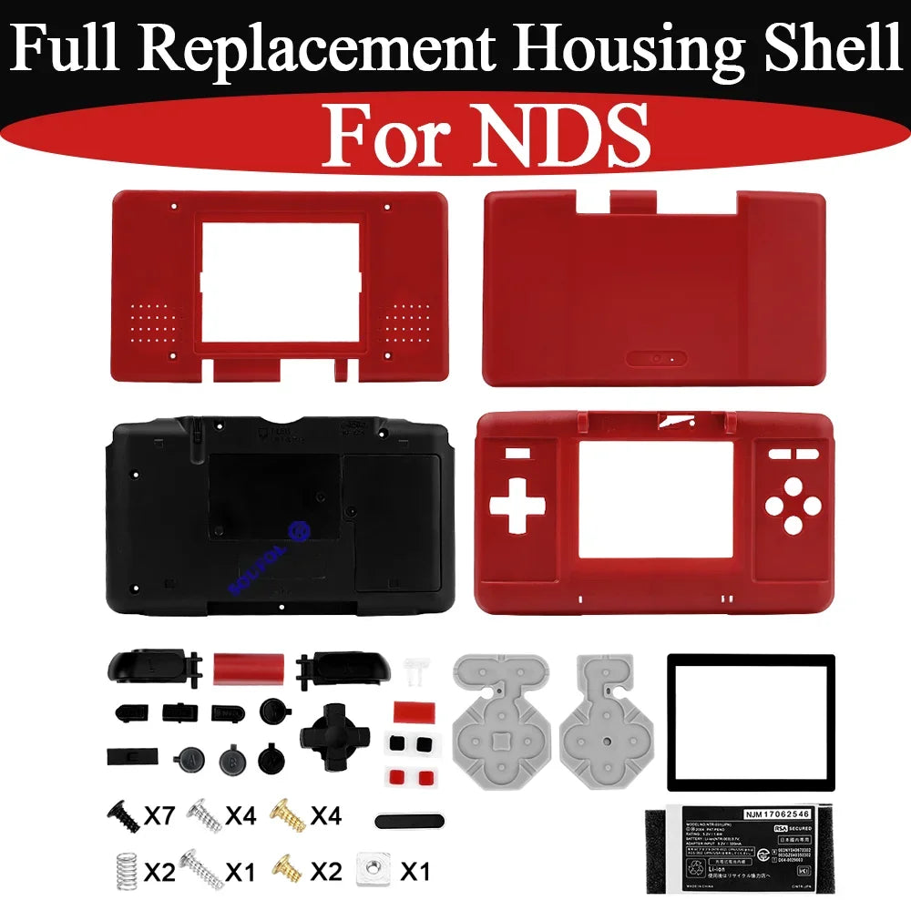 New For NDS Red Full Housing Shell Cover with Buttons Replacement Housing Shell Full Repair Parts Kit Case For NDS Accessories