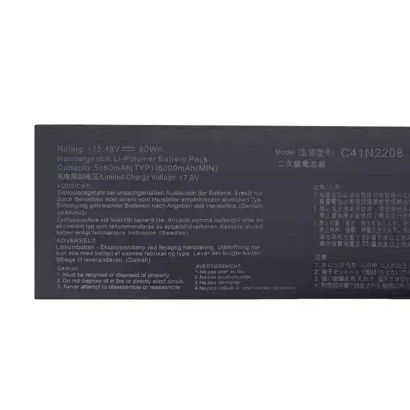 ONEVAN New 57Wh 74Wh 80Wh C41N2208 Battery For ASUS ROG ALLY Gaming Handheld RC71L/PC71L High Capacity With Tools