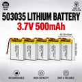 Rechargeable 503035 Li-Polymer Battery 3.7V 500mAh Replaceme