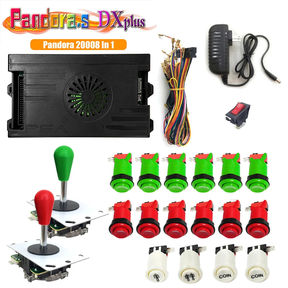 Pandora Saga Box DX Plus 20008 In 1 DIY Kit 5Pin Joystick Happ Style Push Button Arcade Game Console Cabinet for Bartop Machine