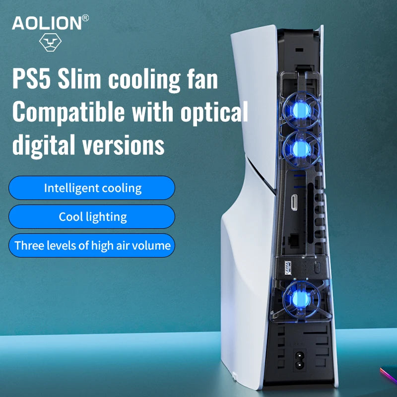Adjustable Efficient Cooling Fan For PS5 Pro Host With LED L